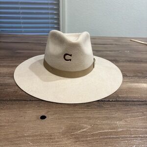 Charlie 1 Horse Highway Felt Western Hat Womens Small Beige Cowgirl